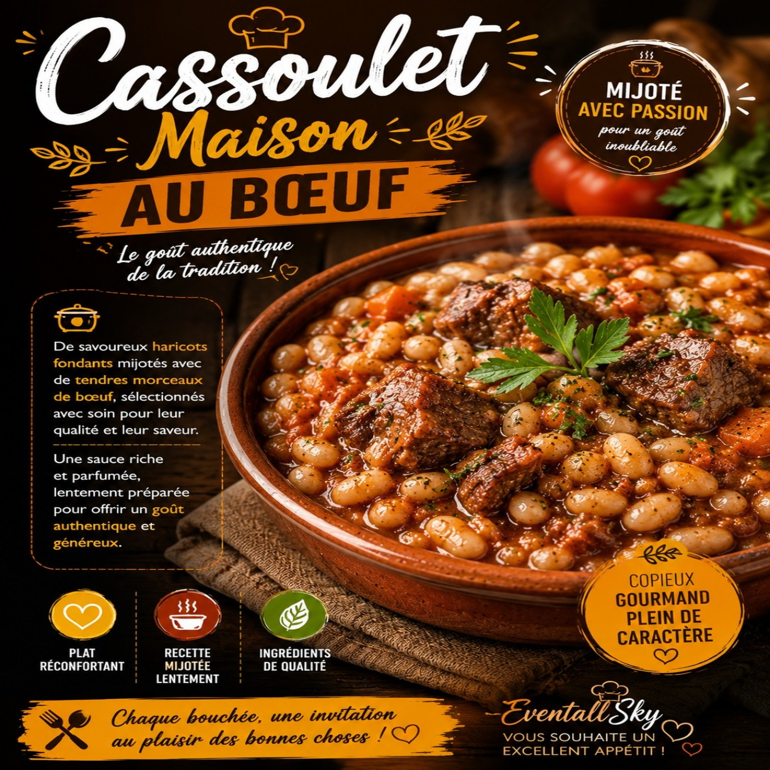 Cassoulet Maison au Bœuf 🥘🥩🫘🌿 🔥