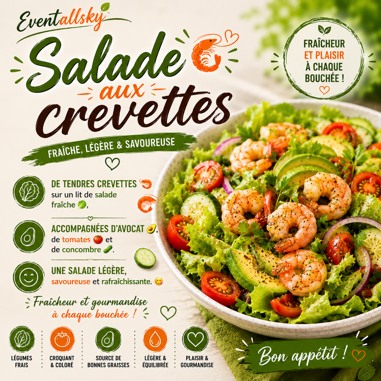 Salade aux crevettes 🥗🍤