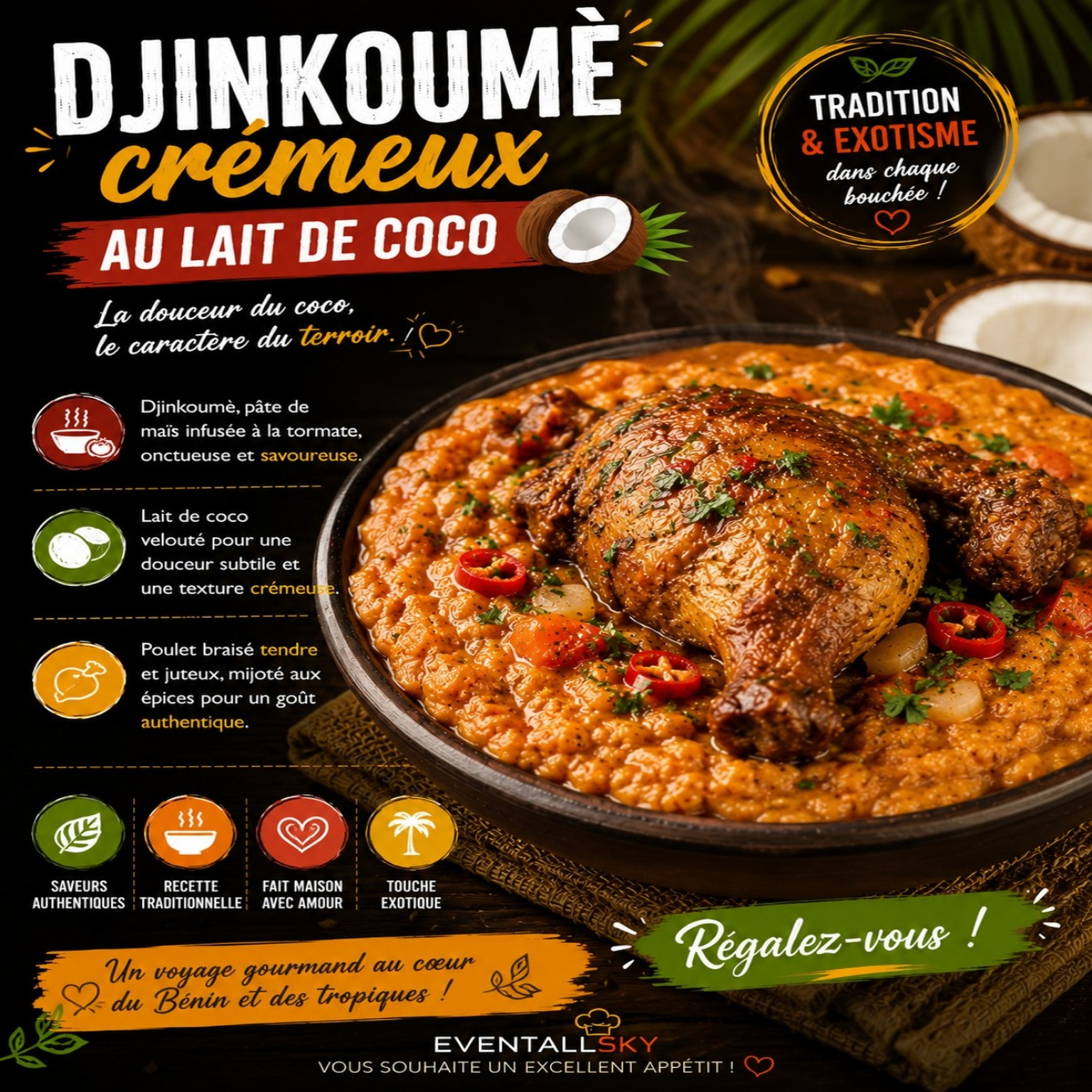 Djinkoumè crémeux au lait de coco 🥘🥥