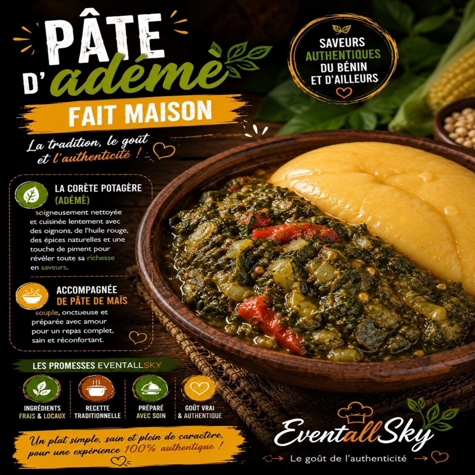 Pâte d’adémè fait maison 🌽 🌿🥣